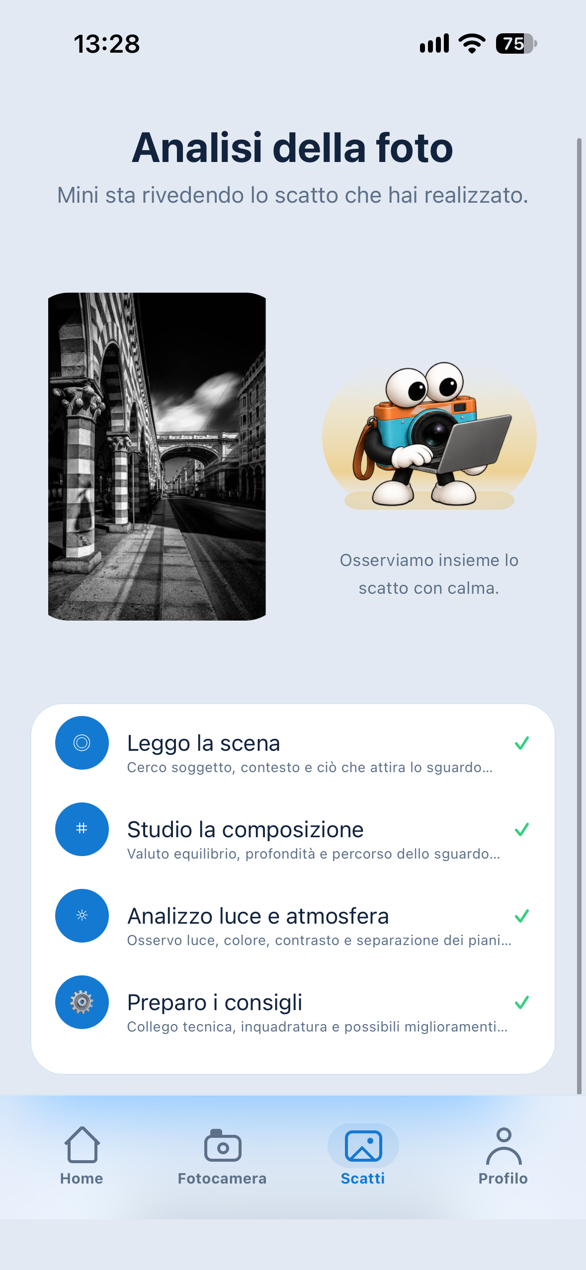 L’analisi della foto in corso