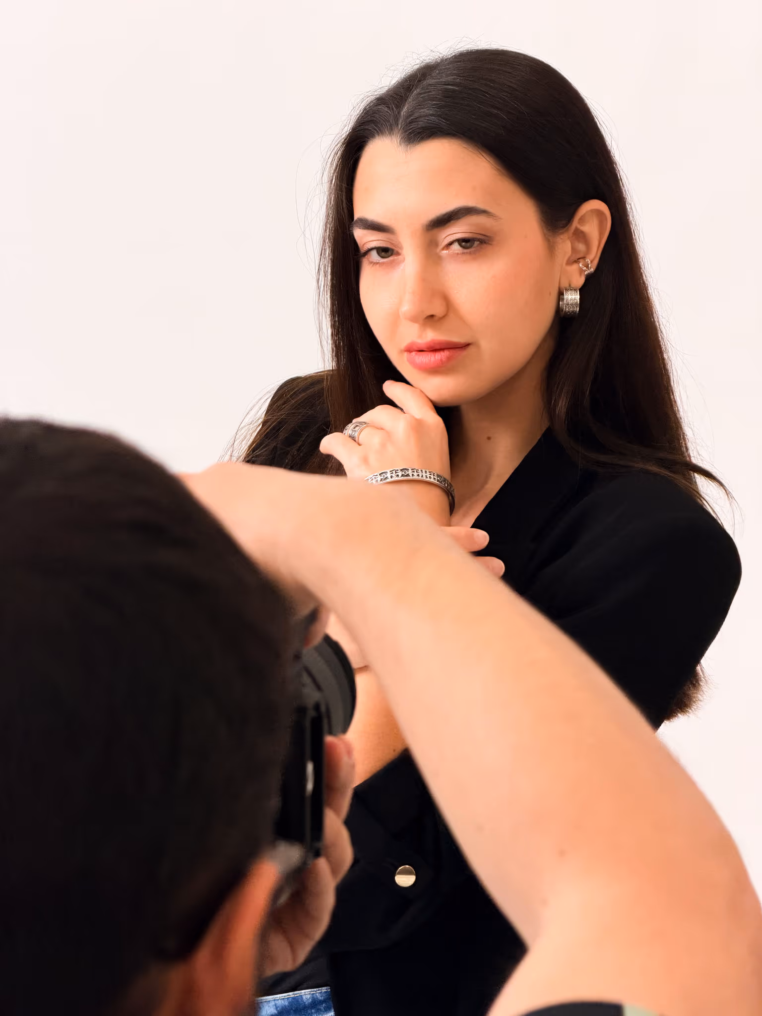 Dettaglio di una sessione di ritratto in studio